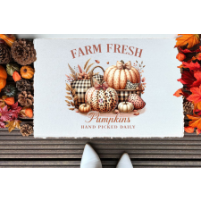 Deconline Customs Halloweeni szőnyeg / lábtörlő 40x60 cm "Farm fresh Pumpkins" lakástextília