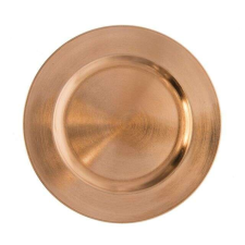 Decoration&amp;Design Kft. Tányér kerek műanyag bronz 22x22x2cm tányér és evőeszköz
