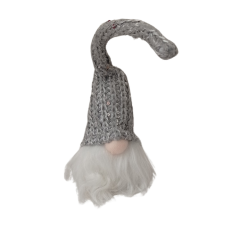 Decoration & Desing Textil manó világító 15cm szürke-fehér karácsonyi dekoráció