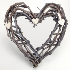 Decorolla Szív forma / szív koszorú indákból sötétszürke 40cm dekorálható tárgy