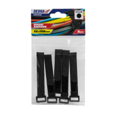 DEDRA Tépőzáras szalagok 16x310mm, fekete 10db beállítva villanyszerelés