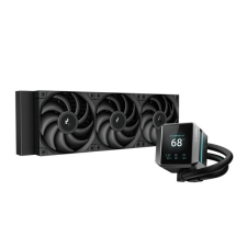 Deepcool CPU Water Cooler - MYSTIQUE 360 (max 21dB; max. 123,09 m3/h; 3x12cm, LED kijelző, fekete) hűtés