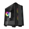 Deepcool DeepCool Számítógépház - CC360 ARGB (fekete, ablakos, 3x12cm ventilátor, Mini-ITX / Mico-ATX, 1xUSB3.0, 1xUSB2.0)