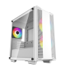 Deepcool Számítógépház - CC360 ARGB WH (fehér, ablakos, 3x12cm ventilátor, Mini-ITX / Mico-ATX, 1xUSB3.0, 1xUSB2.0) (CC360 ARGB WH)