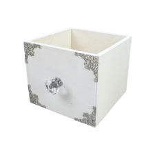  Dekoláda fehér kocka gombbal 13x13x11cm dekorációs kellék