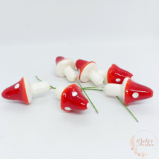  Dekor gomba - hegyes - piros dekorációs kellék