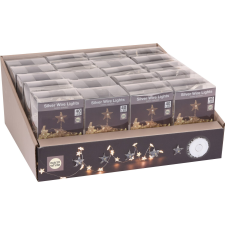  Dekor LED csillagos fényfüzér 2 m melegfehér elemes karácsonyfa izzósor