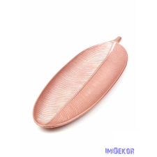  Dekor levélmintás tál 40x13,5cm - Rosegold karácsonyi dekoráció