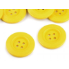  Dekorációs fagomb négylyukú 10 db/csomag - Sárga