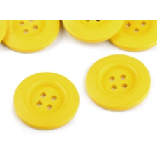  Dekorációs fagomb négylyukú 10 db/csomag - Sárga dekorációs kellék