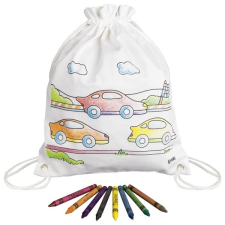  Dekorálható tornazsák textil zsírkrétákkal - Autós kreatív és készségfejlesztő