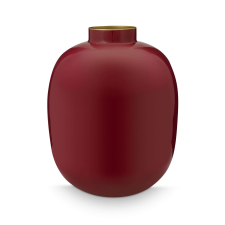  Dekoratív ovális fém váza 32cm Sötétvörös dekoráció