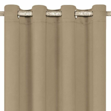 Dekoratív sötétítő függöny gyűrűkkel, 140x260 cm, barna lakástextília