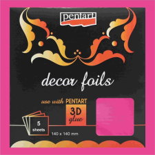  Dekorfólia lapok metál MAGENTA 14cm x 14cm 5db/cs. dekorációs kellék