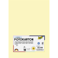  Dekorkarton, A4, 300 g, 50 lap, FOLIA, szalmasárga kreatív papír