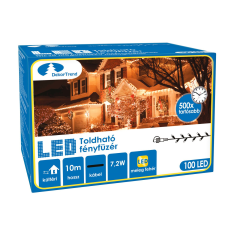  DekorTrend kültéri toldható fényfüzér 100 LED 10 m melegfehér kültéri izzósor