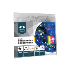 Dekortrend Tündérfény dekorfüzér, multi színek, 50 LED, 5 méter, réz kábel karácsonyfa izzósor