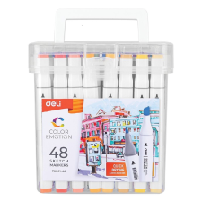 Deli Color Emotion Alkoholos markerkészlet - Vegyes színek (48 db / csomag) filctoll, marker