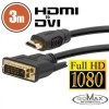 delight 20381 HDMI M - DVI-D M Adapterkábel 3m Fekete (20381)