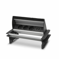 delight 20442 3 aljzatos elosztó 2 USB töltőporttal 1.5m - Fekete/Ezüst villanyszerelés