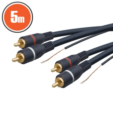 delight 2X RCA kábel földeléssel 5m aranyozott (20155) kábel és adapter