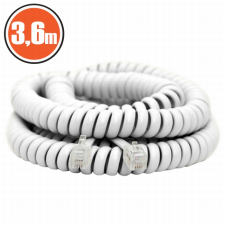 delight 4P/4C Spirál telefonvezeték 3.6m Fehér (20104) kábel és adapter
