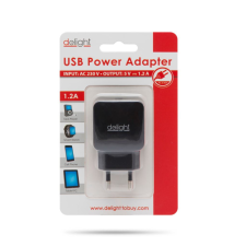 delight 55045-1BK hálózati adapter 1x USB fekete mobiltelefon kellék