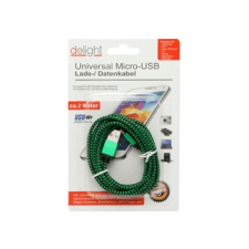 delight 55439A Micro USB adatkábel 2M, szilikon bevonat kábel és adapter