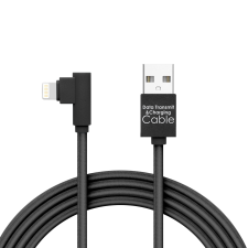 delight 55444I-BK USB-A apa - Lightning apa 2.0 Derékszögű adat és töltőkábel - Fekete (2m) kábel és adapter
