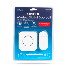 delight Digitális elem- és vezeték nélküli csengő - Kinetic - fehér - kék LED csengő