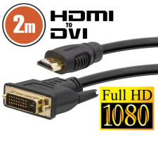 delight DVI-D (Dual Link) - HDMI kábel 2m Black aranyozott kábel és adapter