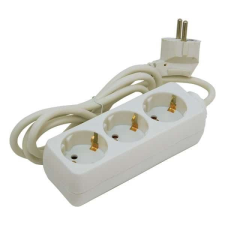 delight hálózati elosztó 3 aljzat 1.5m fehér (20201) (Delight20201) hosszabbító, elosztó