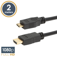 delight Mini HDMI kábel • 2 m aranyozott csatlakozóval kábel és adapter