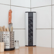 delight Sarok elosztó 4 hálózati aljzattal, 2 USB töltő aljzattal 20484 hosszabbító, elosztó
