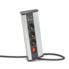 delight Sarokelosztó - kapcsolós - 3 x 250V, 16A - 2 x USB, 2,1A - alumínium ház