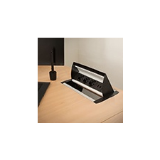 delight Süllyeszthető elosztó asztalba, kábelkivezetővel, alu (3-as, 2 USB) villanyszerelés