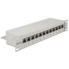DELOCK 10 Patch Panel 12 Port Cat.6A szürke egyéb hálózati eszköz