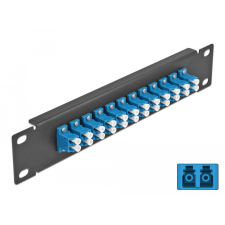 DELOCK 10 üvegszálas patch panel 12 portos LC Duplex kék 1U fekete egyéb hálózati eszköz
