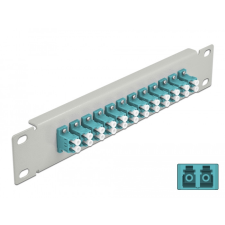 DELOCK 10 üvegszálas patch panel 12 portos LC Duplex vízkék 1U szürke egyéb hálózati eszköz