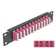 DELOCK 10 üvegszálas patch panel 12 portos LC Quad ibolya 1U fekete egyéb hálózati eszköz