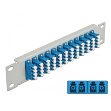 DELOCK 10 üvegszálas patch panel 12 portos LC Quad kék 1U szürke egyéb hálózati eszköz