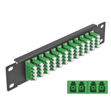 DELOCK 10 üvegszálas patch panel 12 portos LC Quad zöld 1U fekete egyéb hálózati eszköz