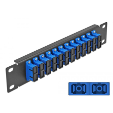 DELOCK 10 üvegszálas patch panel 12 portos SC Duplex 1U kék fekete (66771) egyéb hálózati eszköz