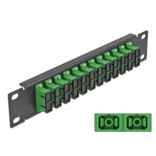 DELOCK 10 üvegszálas patch panel 12 portos SC Duplex zöld 1U fekete egyéb hálózati eszköz