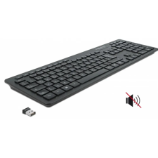 DELOCK 12004 Vezeték nélküli USB klaviatúra 2.4 GHz Német fekete billentyűzet