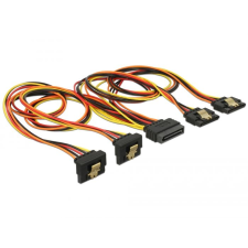 DELOCK 15 pin-es SATA tápcsatlakozó kábel 2x egyenes / 2x lefelé kimenettel 50cm (60152) (dl60152) kábel és adapter