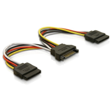 DELOCK 15 tűs SATA - 2 db SATA HDD (egyenes) hálózati kábel, 15 cm kábel és adapter