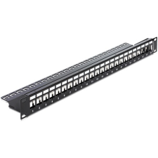 DELOCK 19" Keystone Patch Panel 24 port - Fekete egyéb hálózati eszköz