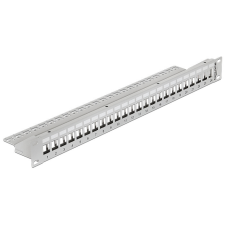 DELOCK 19" Keystone patch panel 24 portos szürke egyéb hálózati eszköz