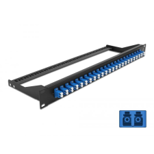 DELOCK 19 száloptikás csatlakozó panel 24 portos LC duplex kék (43386) (DE43386) asztali számítógép kellék